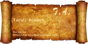 Tardi Albert névjegykártya